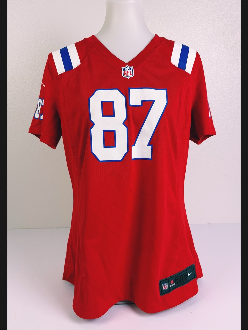 Nike Rob Gronkowski #87 New England Patriots NFL On Field Jersey Women’s L Red